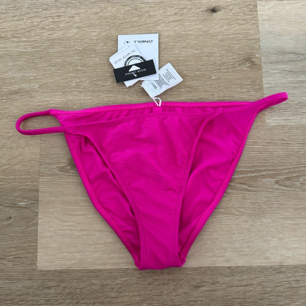 O'Neill NEON PINK Saltwater Solids Textured Bikini Bottom